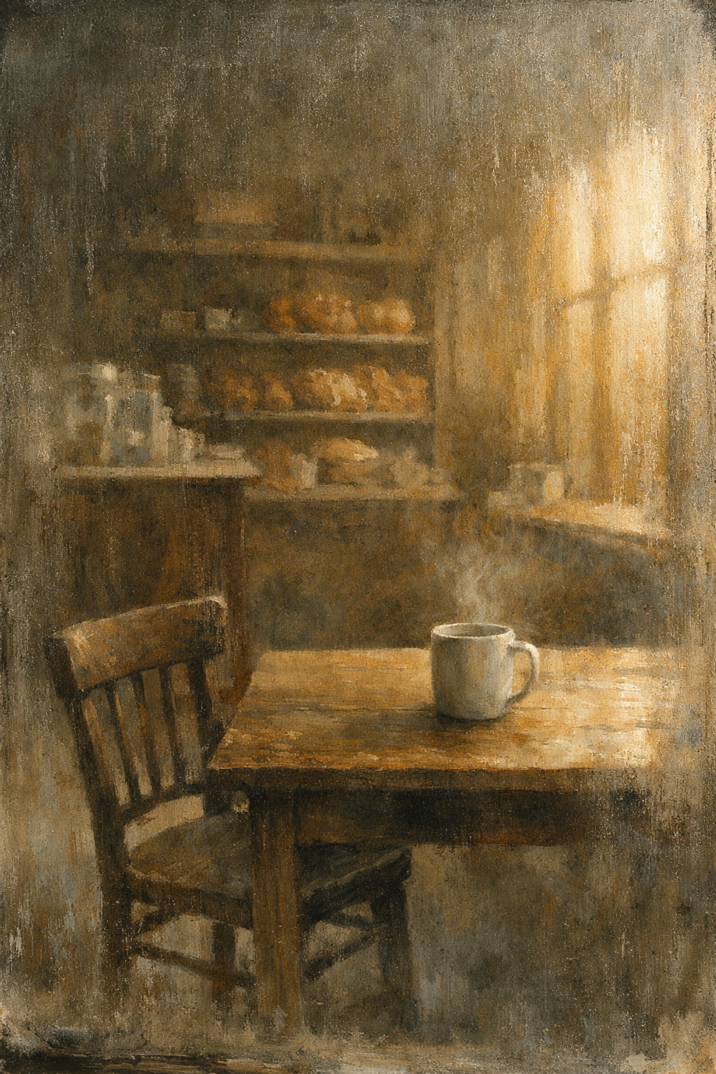 The bakery — one table, morning light
